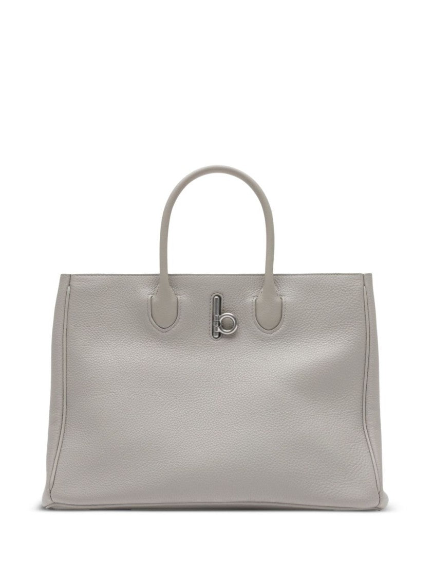 Structured Grey Bag With Textured Finish