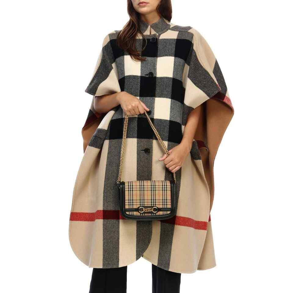 Burberry Women's House Check CanvasChain Link Shoulder Bag