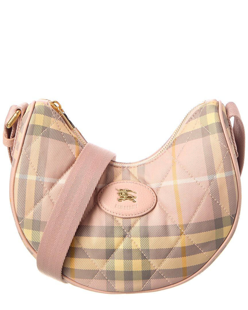Burberry Horseshoe Check Quilted Canvas Hobo Bag