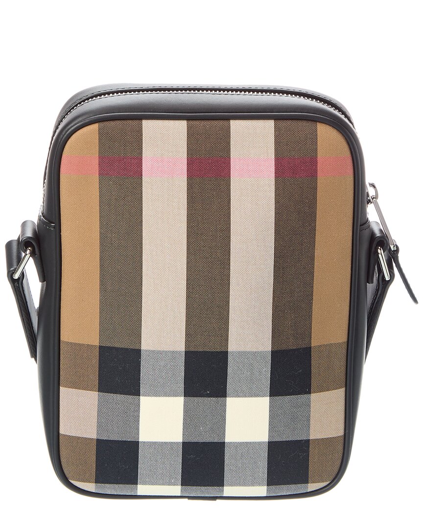 Burberry Check Canvas & Leather Crossbody