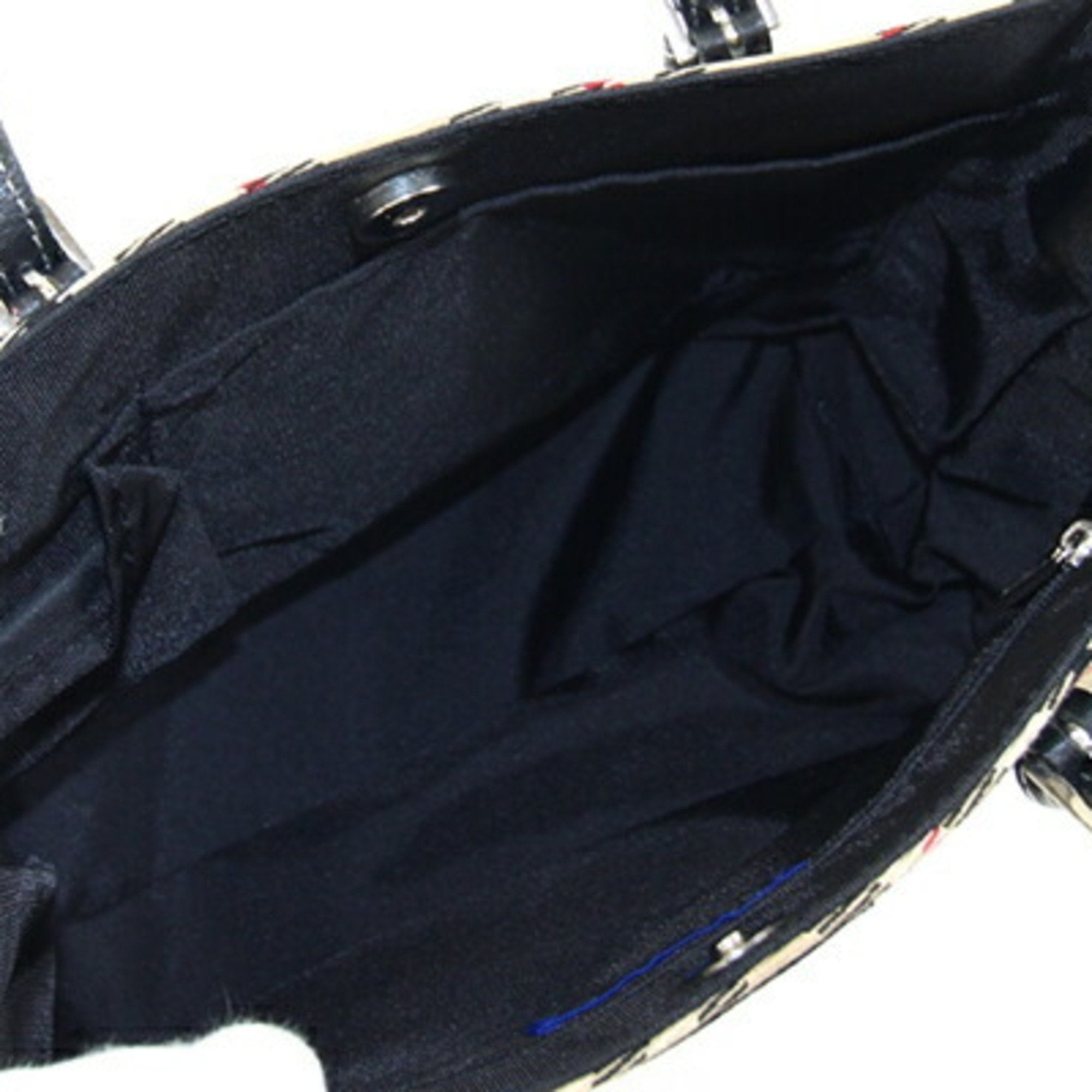 Burberry blue Label blue Wool Leather Handbag (Pre-Owned)