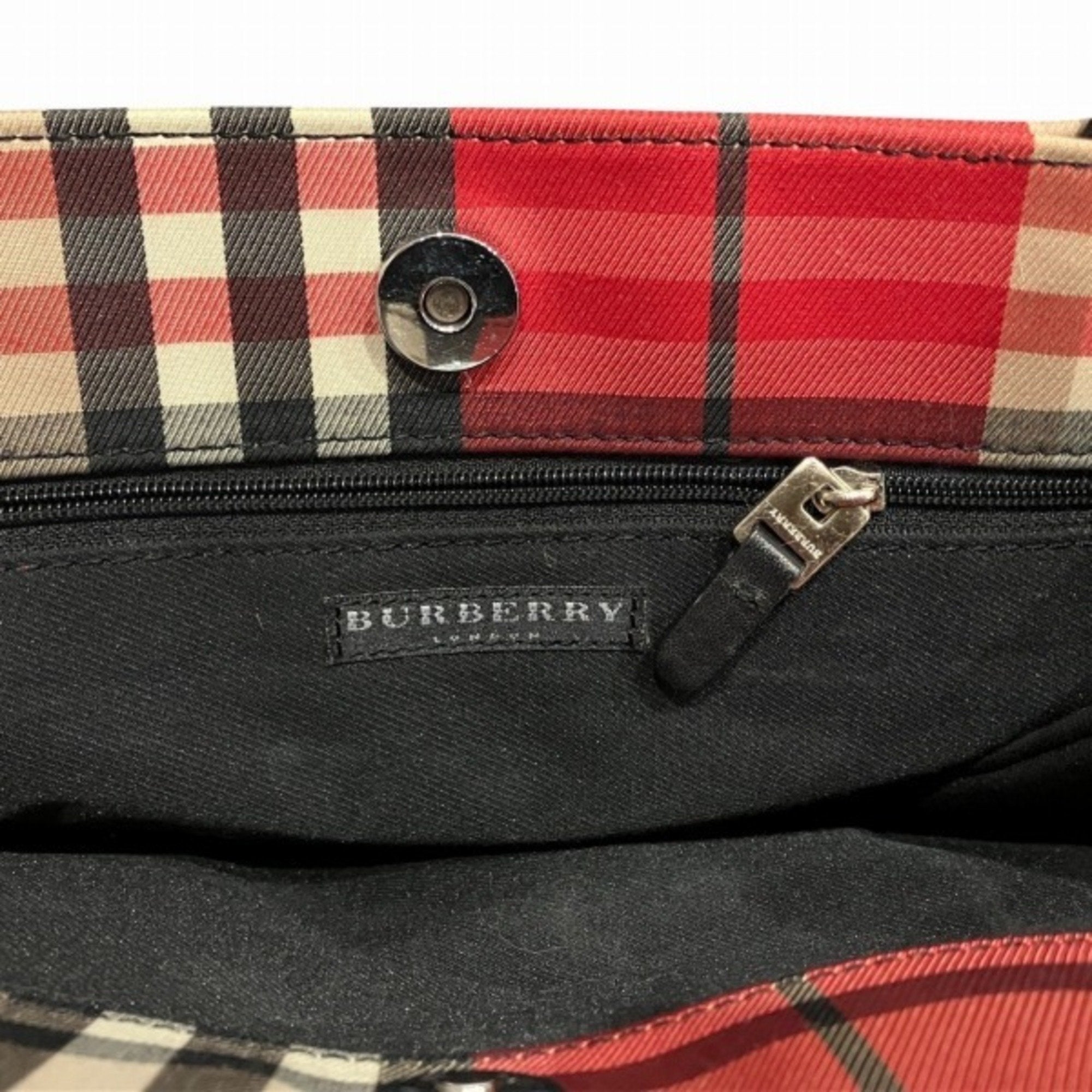 Burberry Canvas Leather Handbag Tote Bag (Pre-Owned)