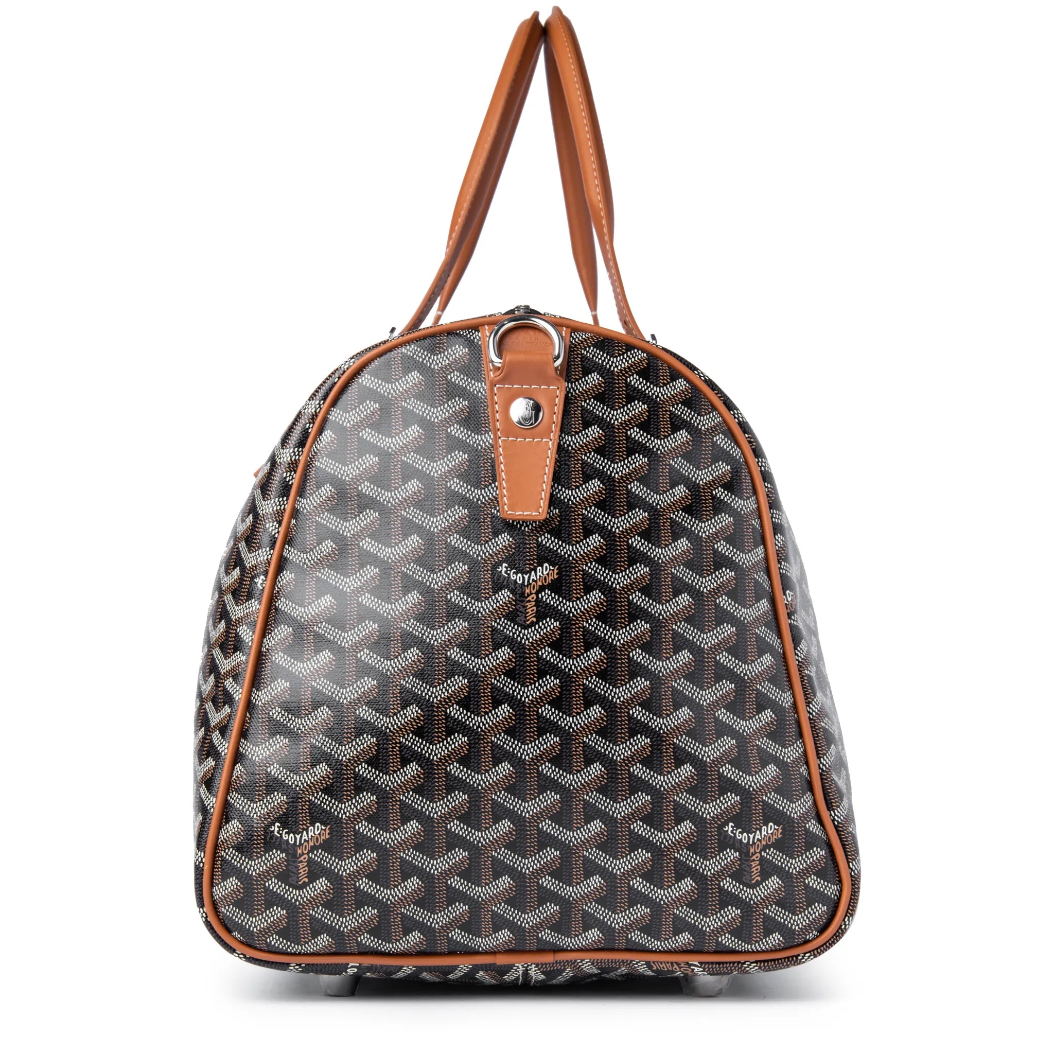 Goyard Boston 50 Black Tan Bag With Strap