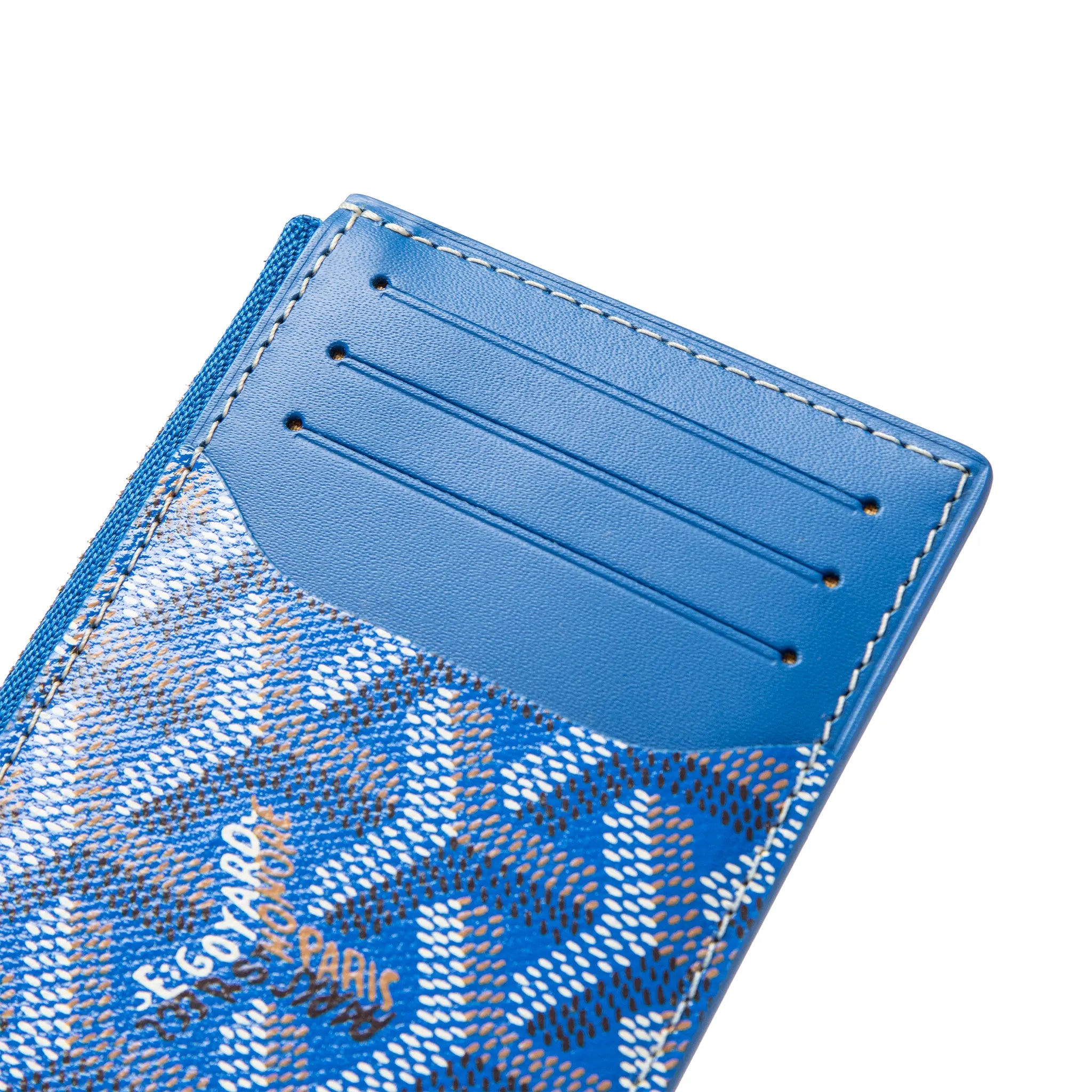 Goyard Bourbon Zipped Sky Blue Card Holder