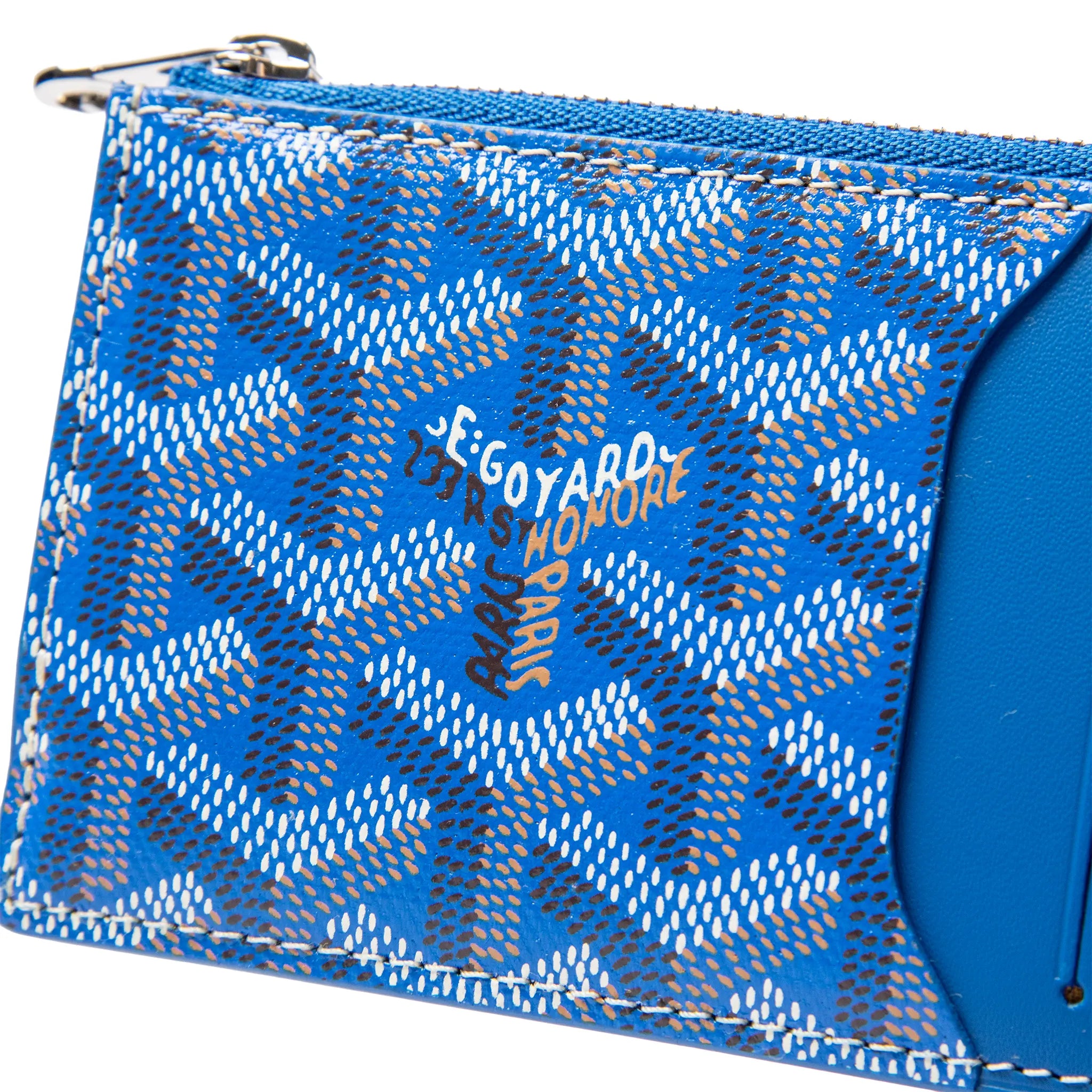 Goyard Bourbon Zipped Sky Blue Card Holder