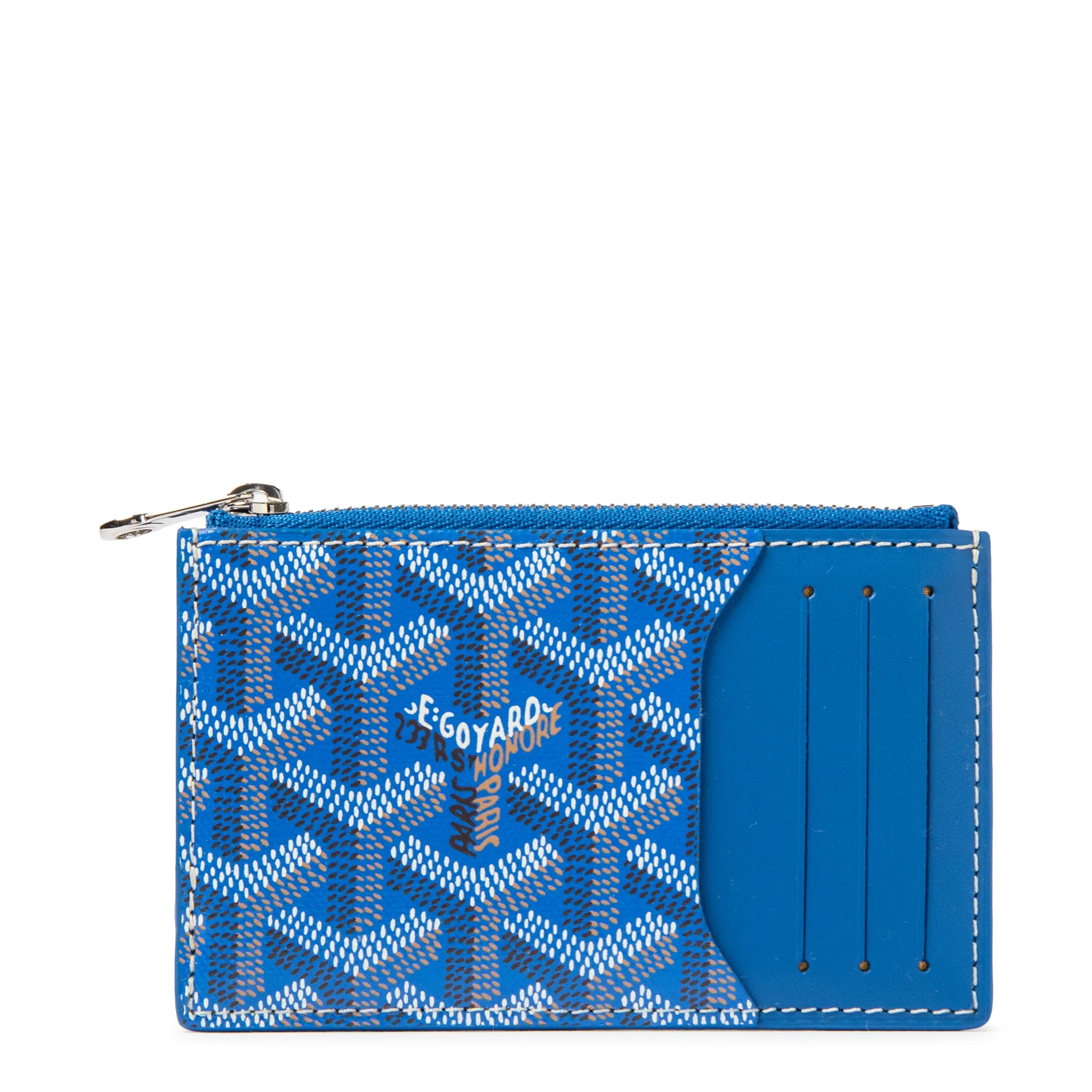 Goyard Bourbon Zipped Sky Blue Card Holder