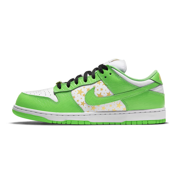 Nike SB Dunk Low Supreme Stars Mean Green Available at Pick your kiicks.
