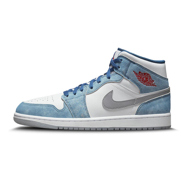 Jordan 1 Mid French Blue Fire Red