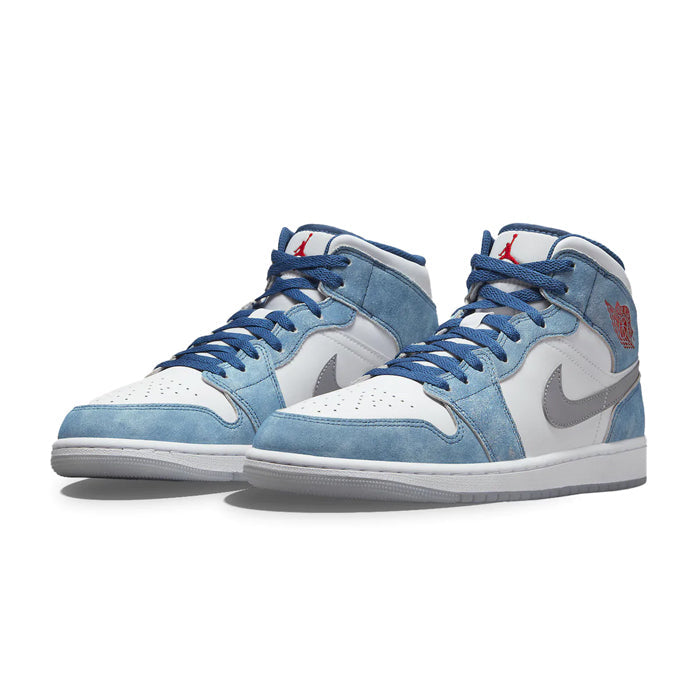 Jordan 1 Mid French Blue Fire Red