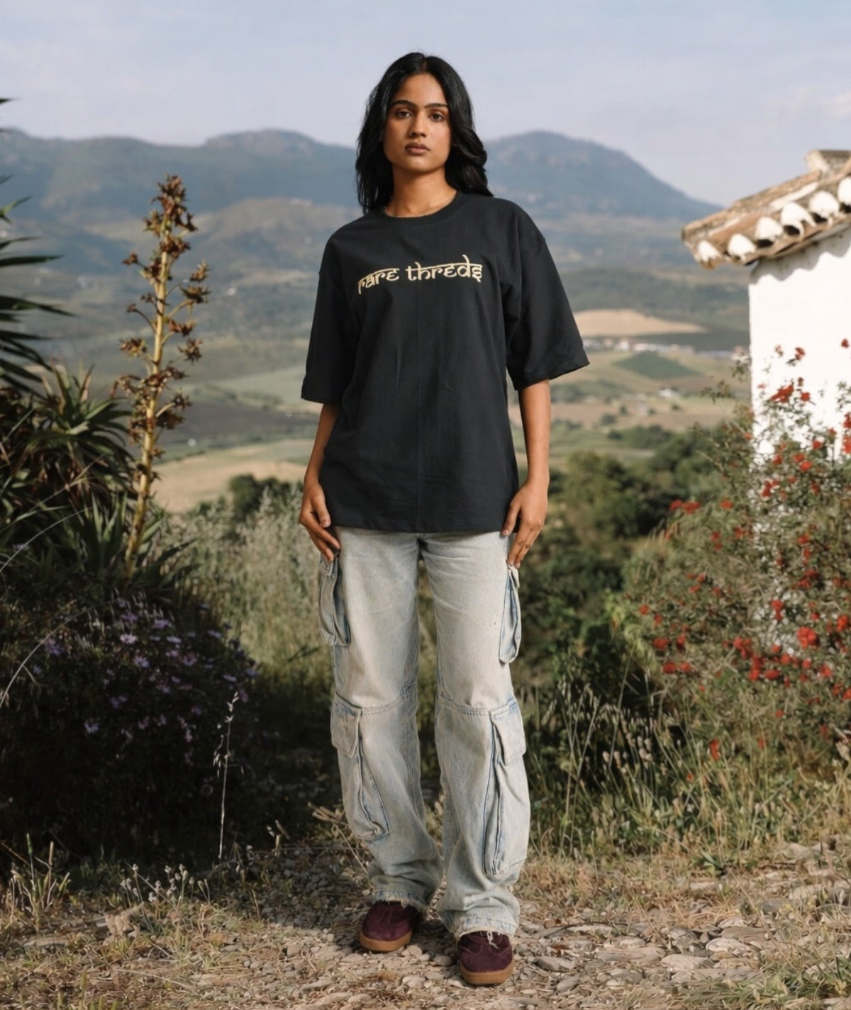 Desi Landmarks Oversized Tee Black