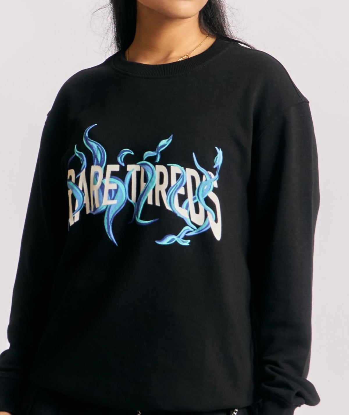 Volcanic Flames Glow-Print Sweatshirt – Black