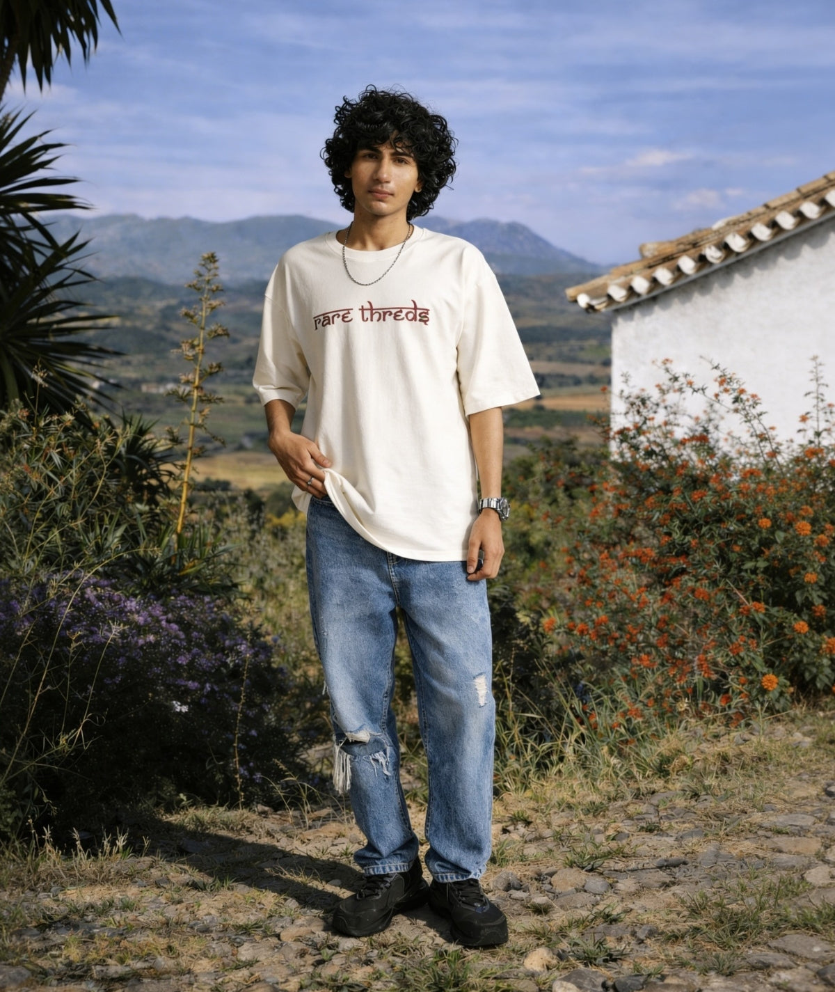 Desi Landmarks Oversized Tee White