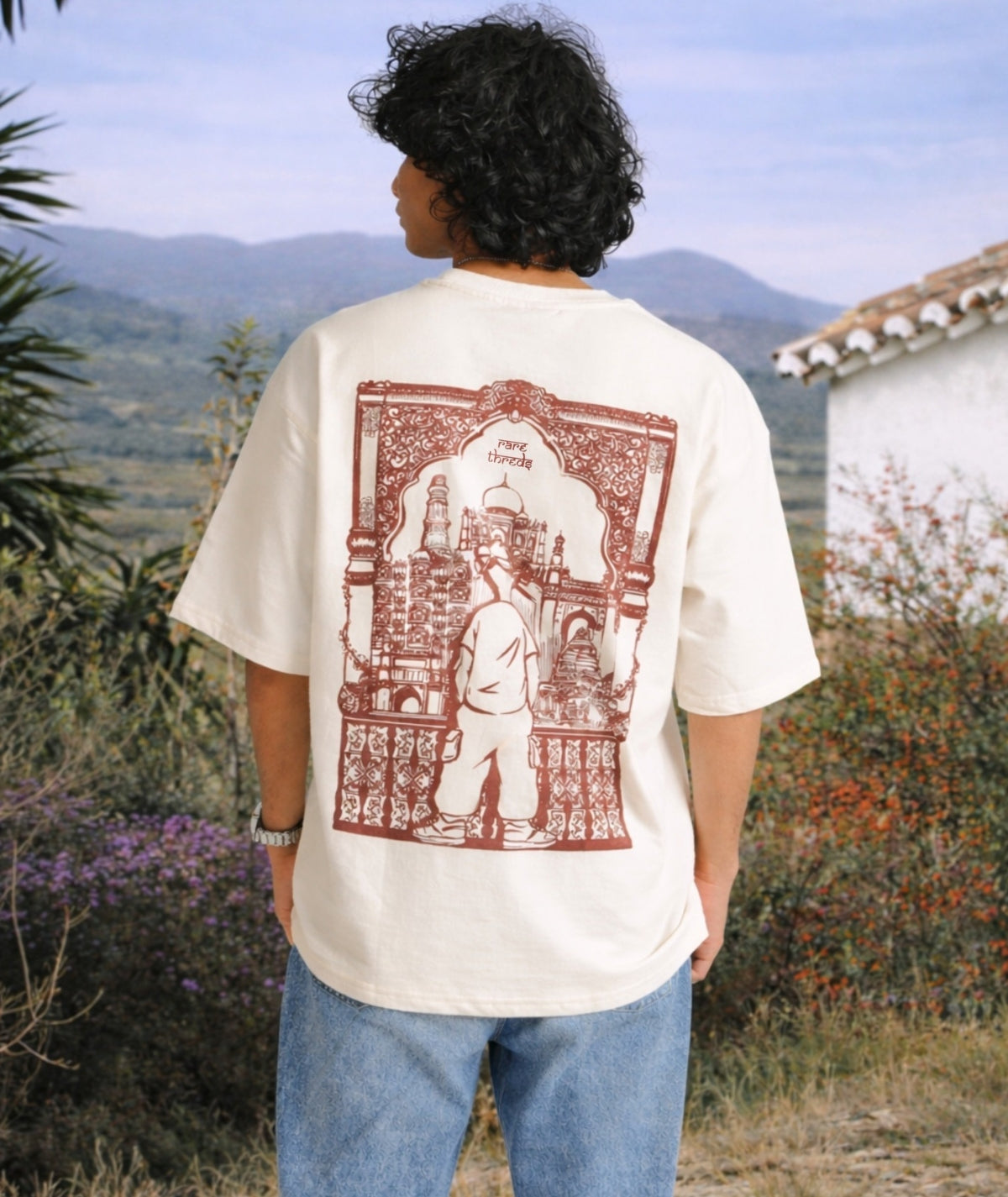 Desi Landmarks Oversized Tee White