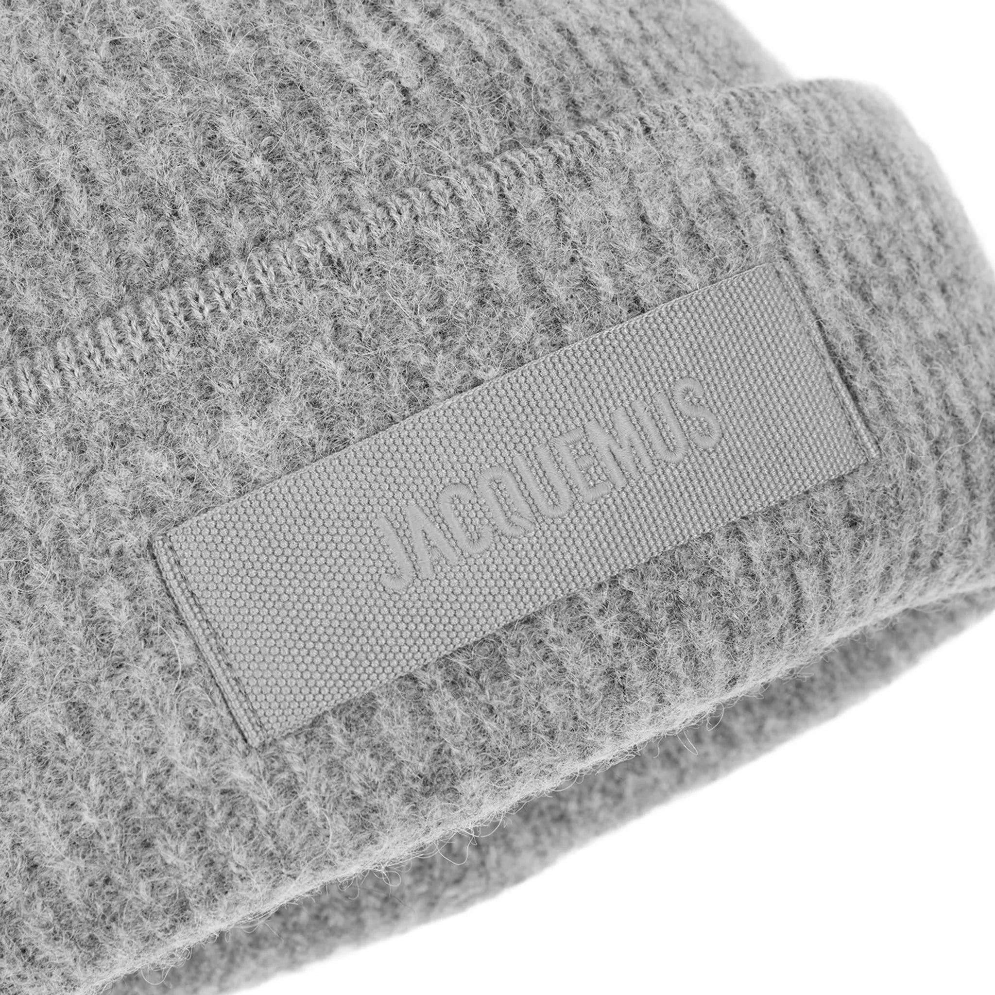 Jacquemus La Croisiere Grosgrain logo Drak Grey Beanie