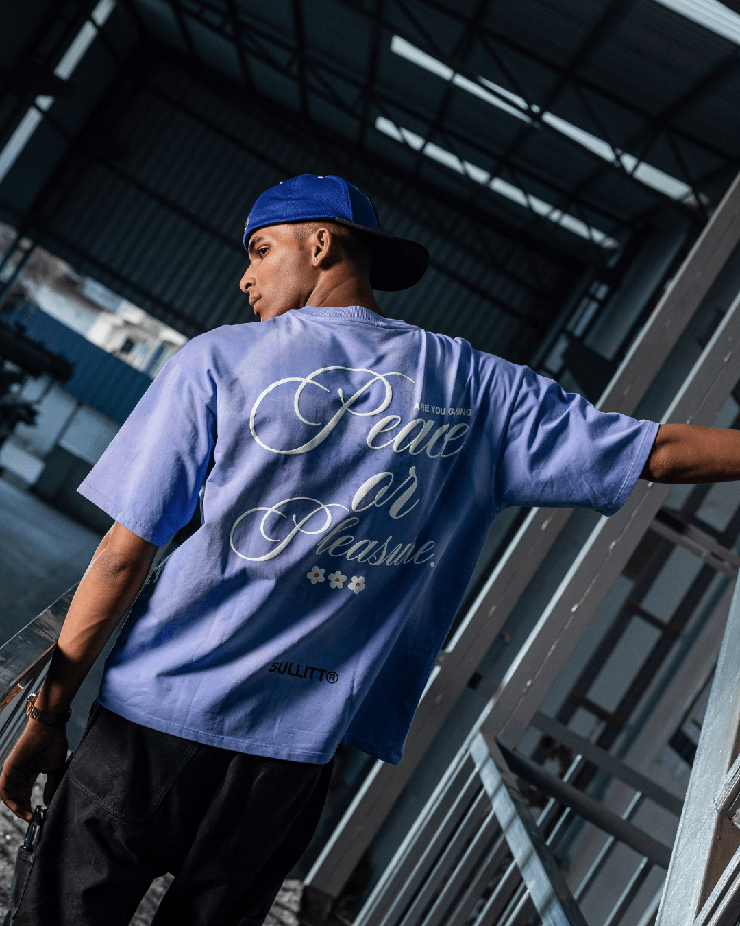 Sullitt PEACE N PLEASURE BLUE WASH TEE