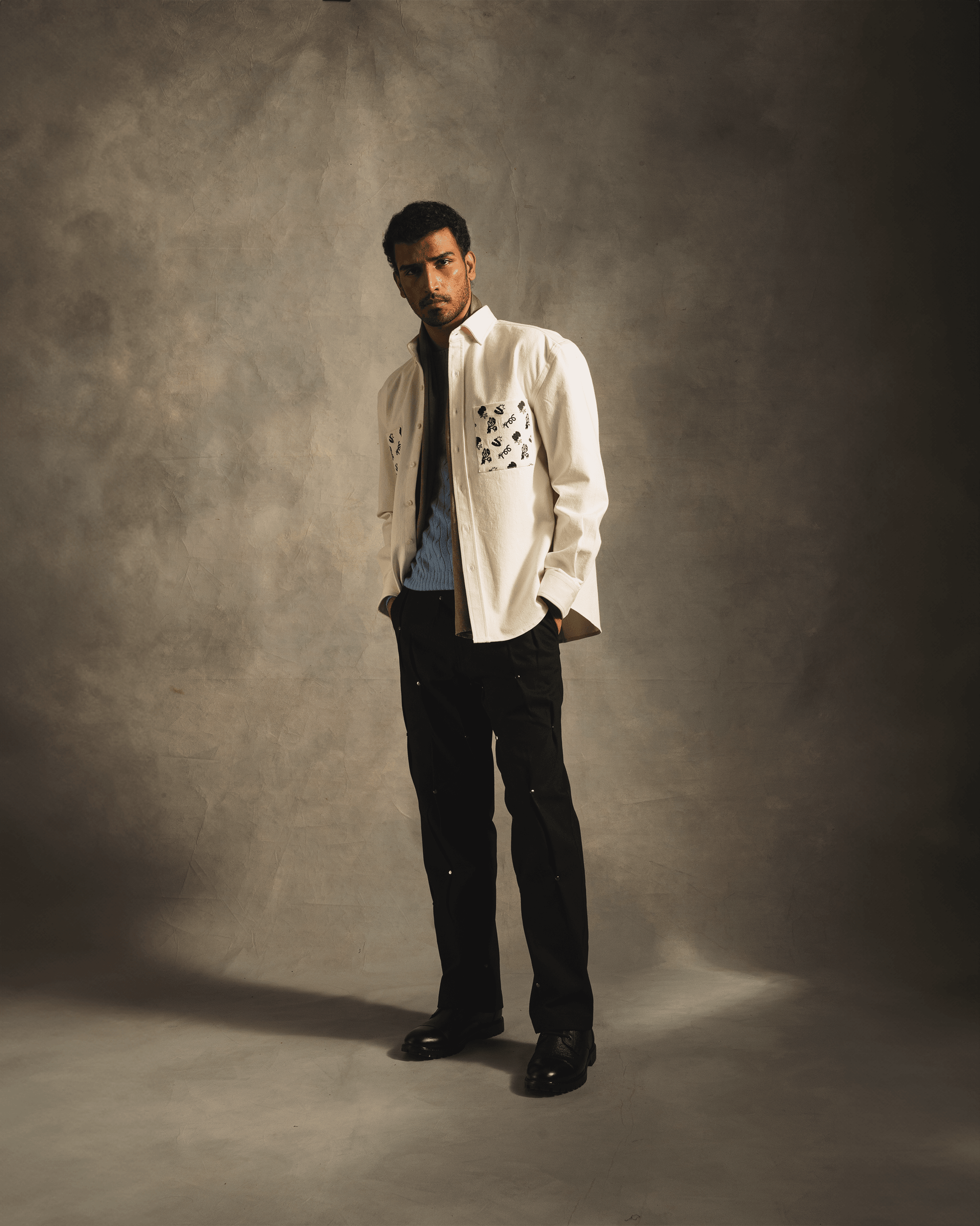 White Monogram Over Shirt