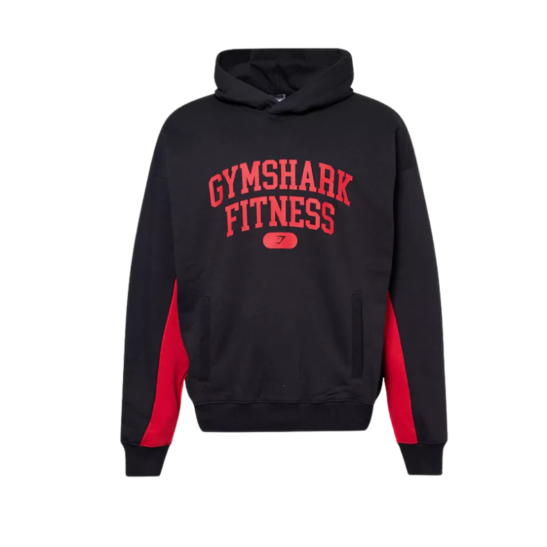 GYMSHARK Campus Hoodie BLACK RED