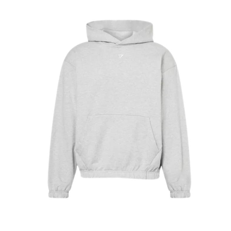 GYMSHARK Rest Day Essentials Hoodie Light Grey Core Marl