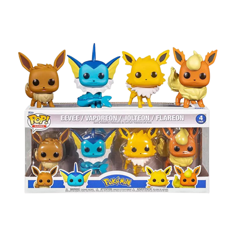 Funko Pop! Pokemon - Eevee, Vaporeon, Jolteon, Flareon 4-Pack