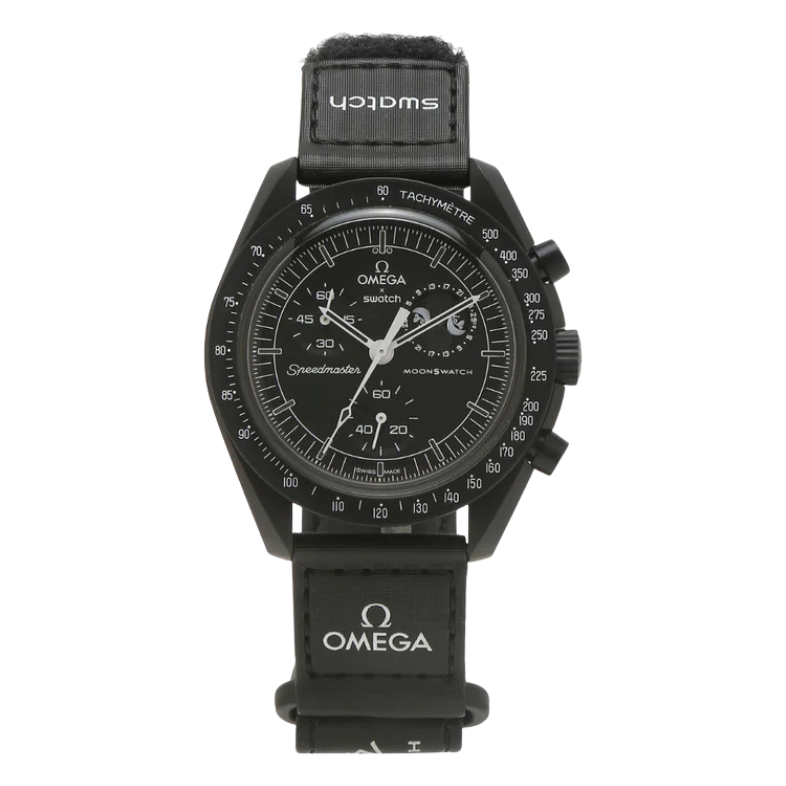 Swatch x Omega Bioceramic Moonswatch Mission To Moonphase Snoopy Black