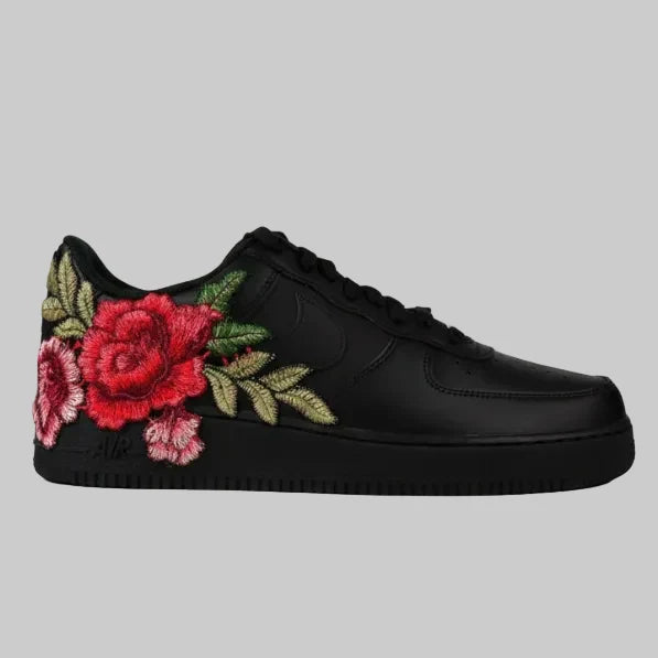 Embroided Rose Black Af1 V2