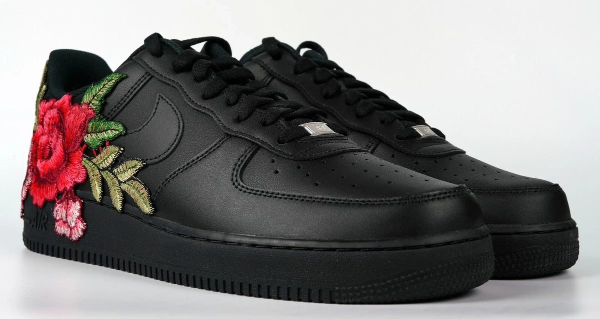 Embroided Rose Black Af1 V2