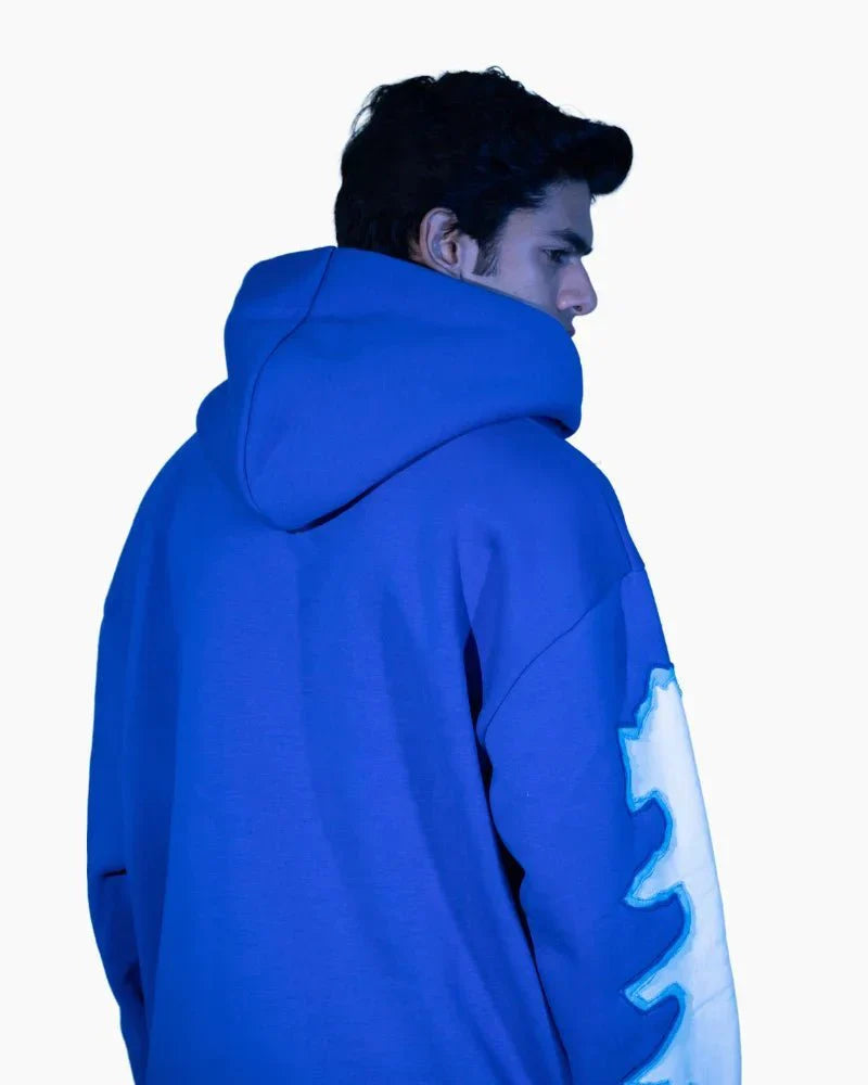 Sullitt TORN STICHED BLUE HOODIE