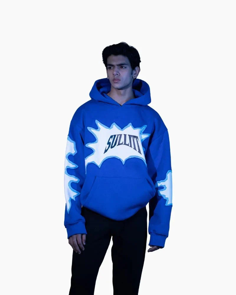 Sullitt TORN STICHED BLUE HOODIE
