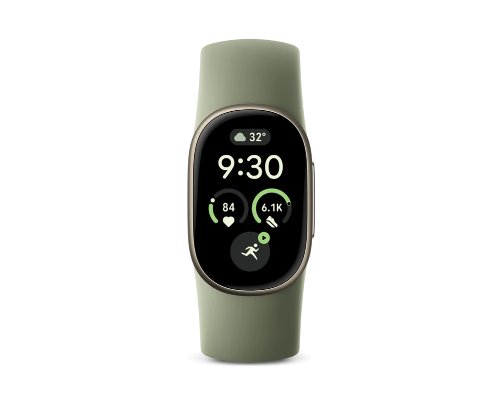 Google Fitbit Edge 'Satin Pyrite Aluminum Case / Olive Active Band'