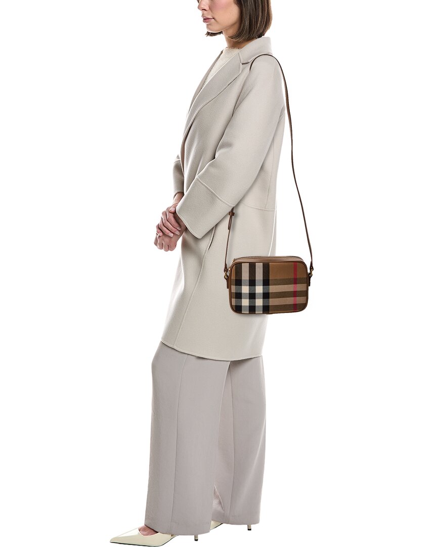 Burberry Check Canvas & Leather Camera Bag