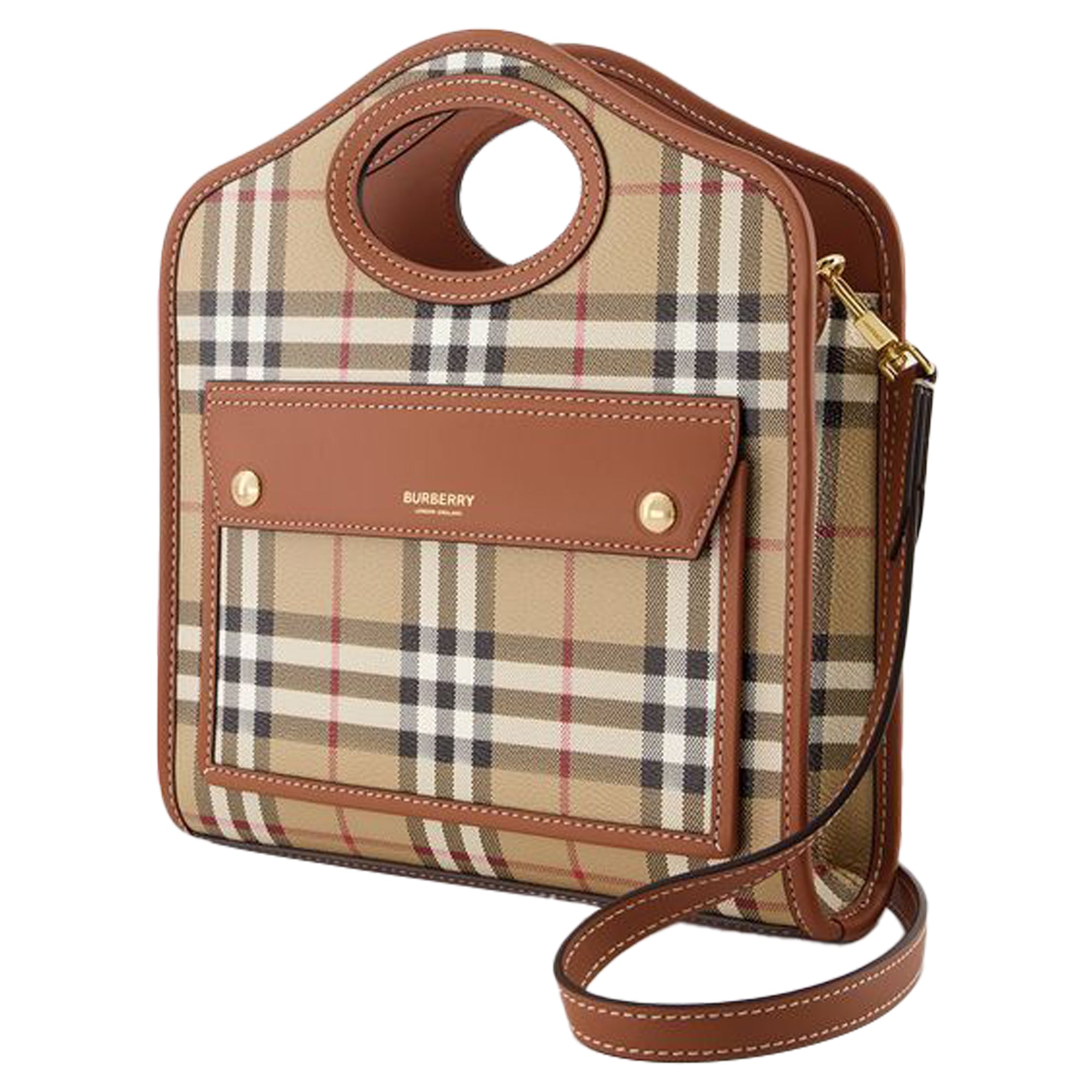 Mini Pocket - Burberry - Canvas - Brown