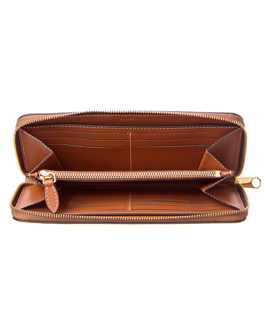 Burberry Check E-Canvas Zip Around Wallet