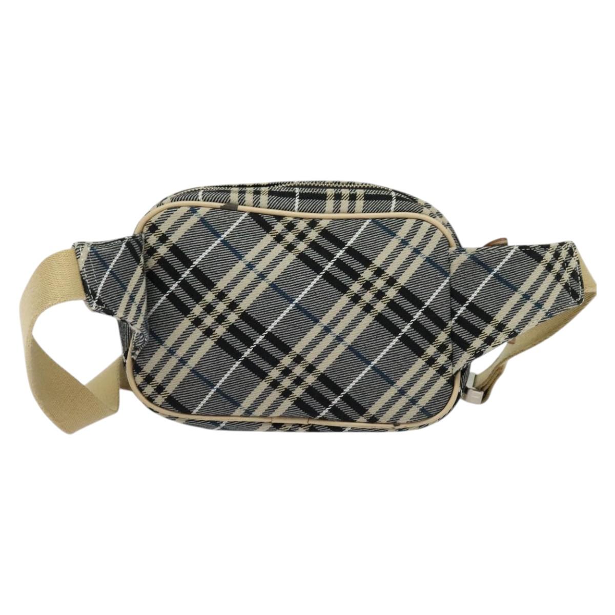 Burberry Label Canvas Shoulder Bag (Pre-Owned)