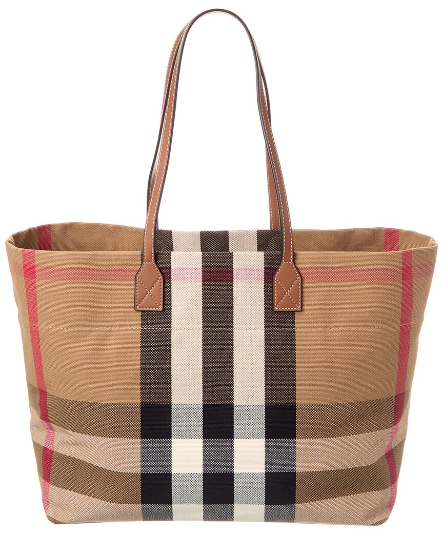 Burberry Check Canvas & Leather Tote