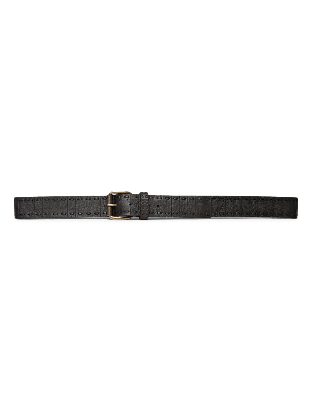 Black Genuine Leather Interlinked Weaving Technique Belt By Art N Vintage