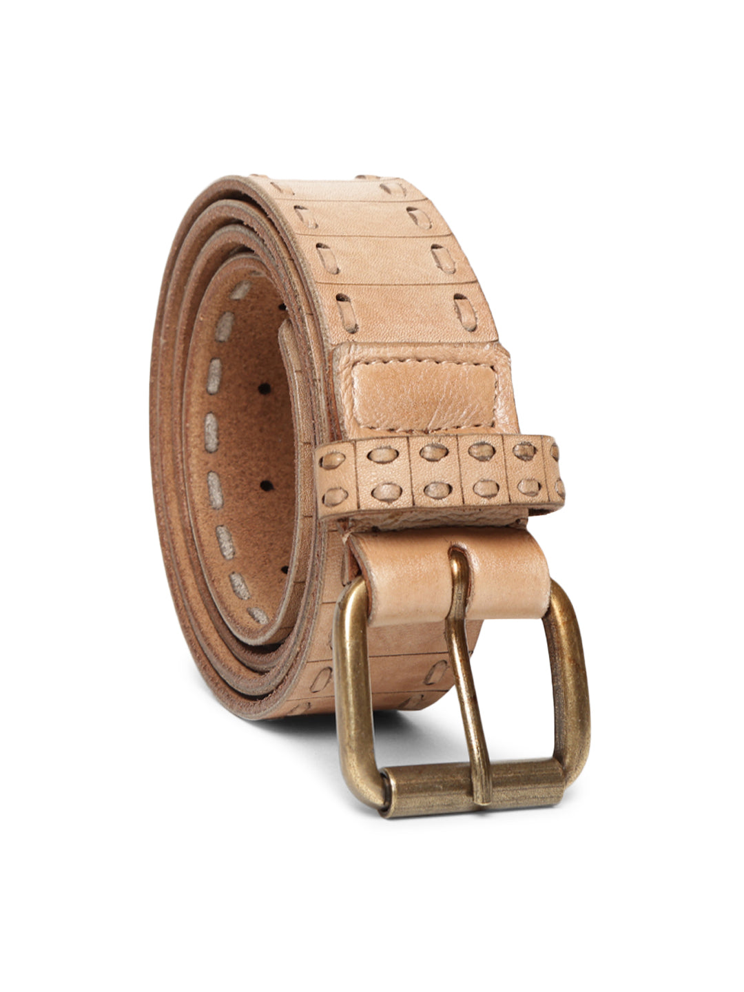Natural Genuine Leather Interlinked Weaving Technique Belt By Art N Vintage