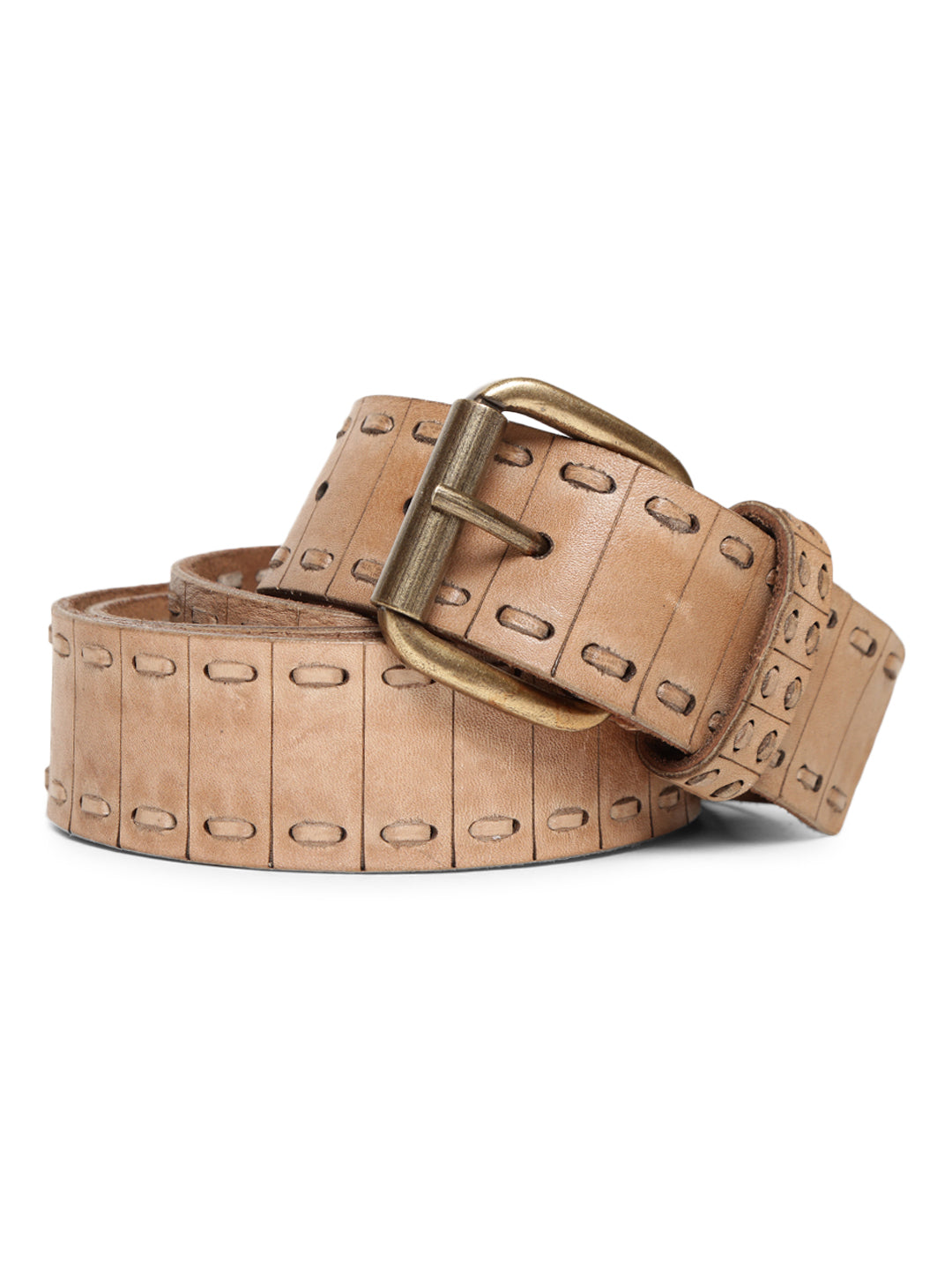 Natural Genuine Leather Interlinked Weaving Technique Belt By Art N Vintage