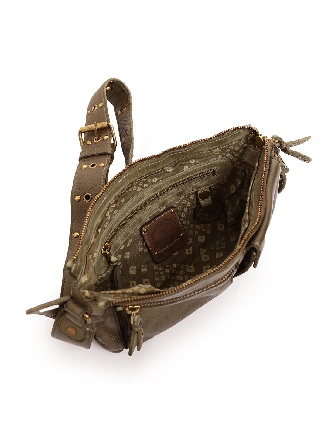 URBAN VOYAGER: OLIVE CROSSOVER SLING BAG BY ART N VINTAGE