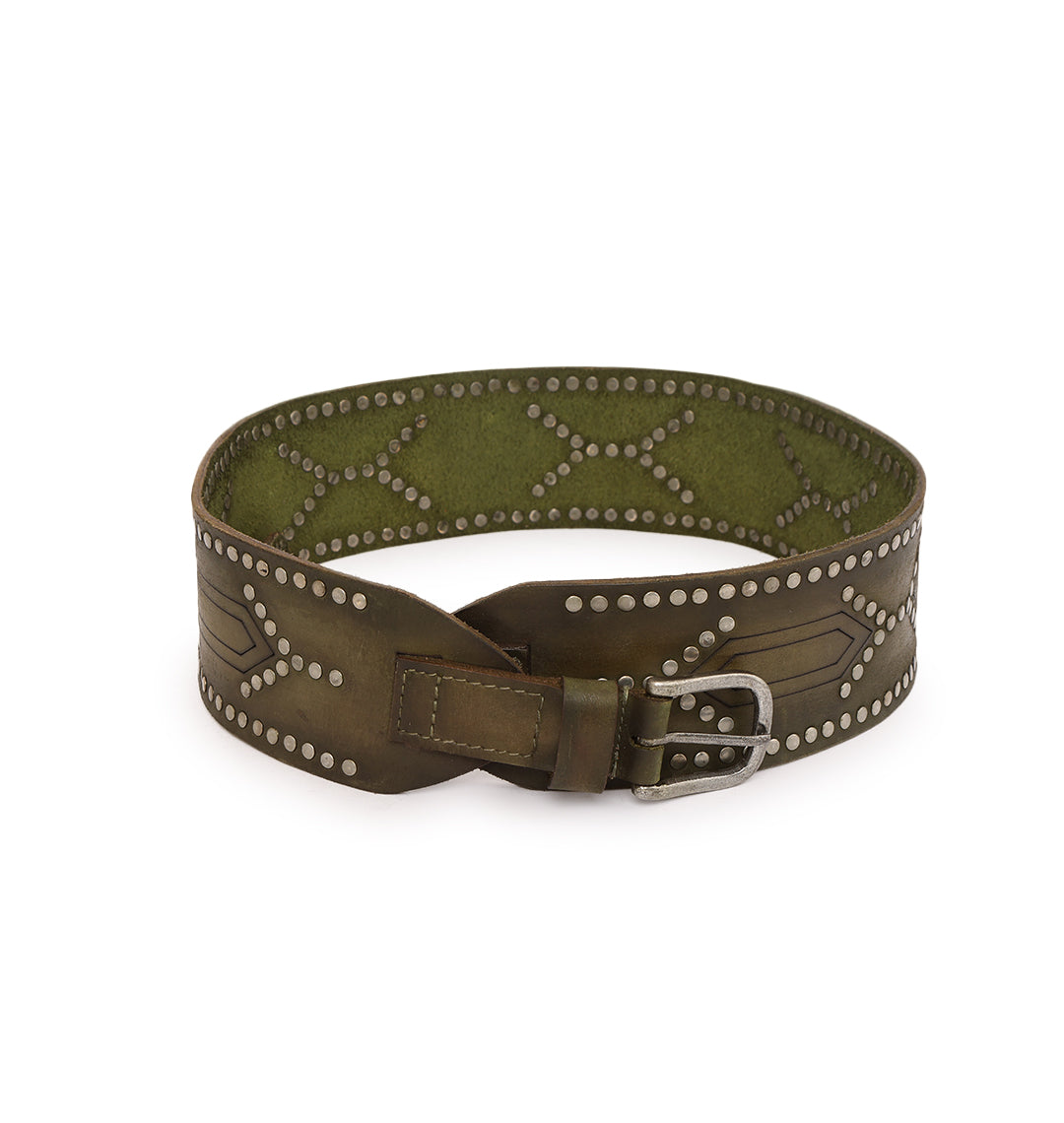 Olive Womens Genuine Leather Belt by Art N Vintage