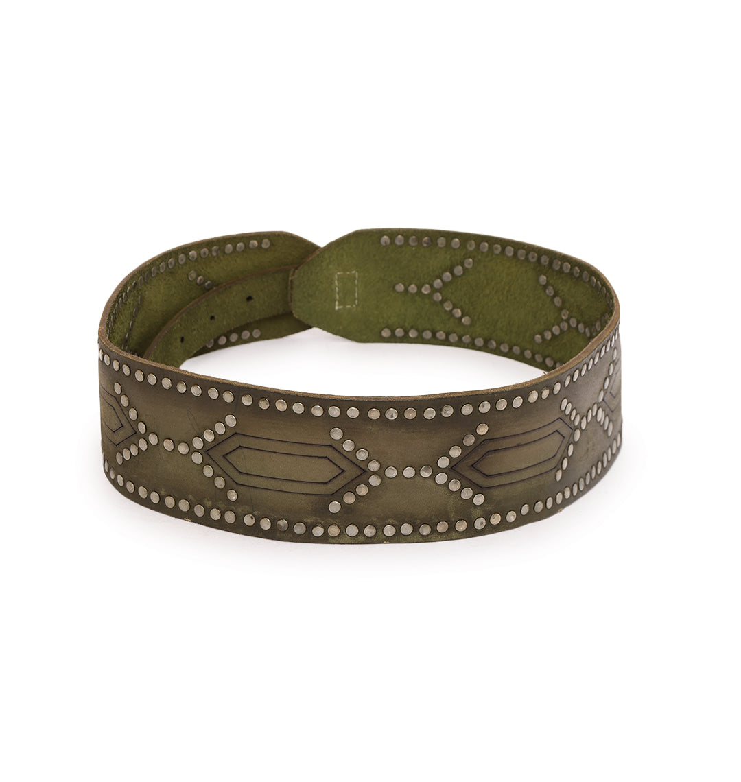 Olive Womens Genuine Leather Belt by Art N Vintage