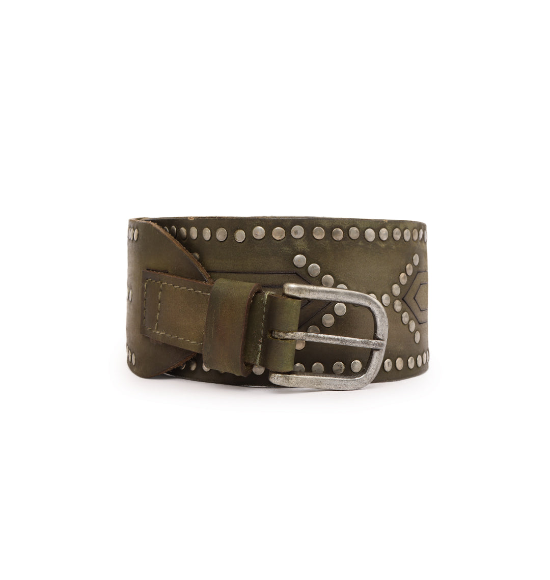 Olive Womens Genuine Leather Belt by Art N Vintage