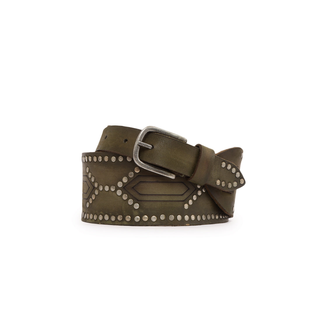 Olive Womens Genuine Leather Belt by Art N Vintage