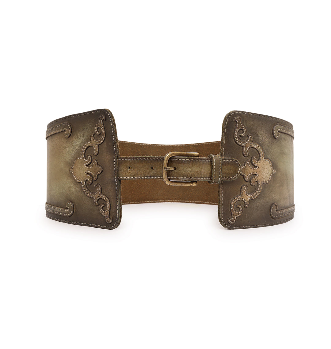 Olive Womens Genuine Leather Belt by Art N Vintage
