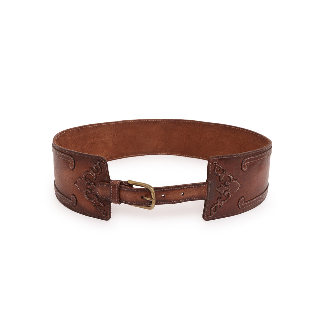 Cognac Womens Genuine Leather Belt by Art N Vintage