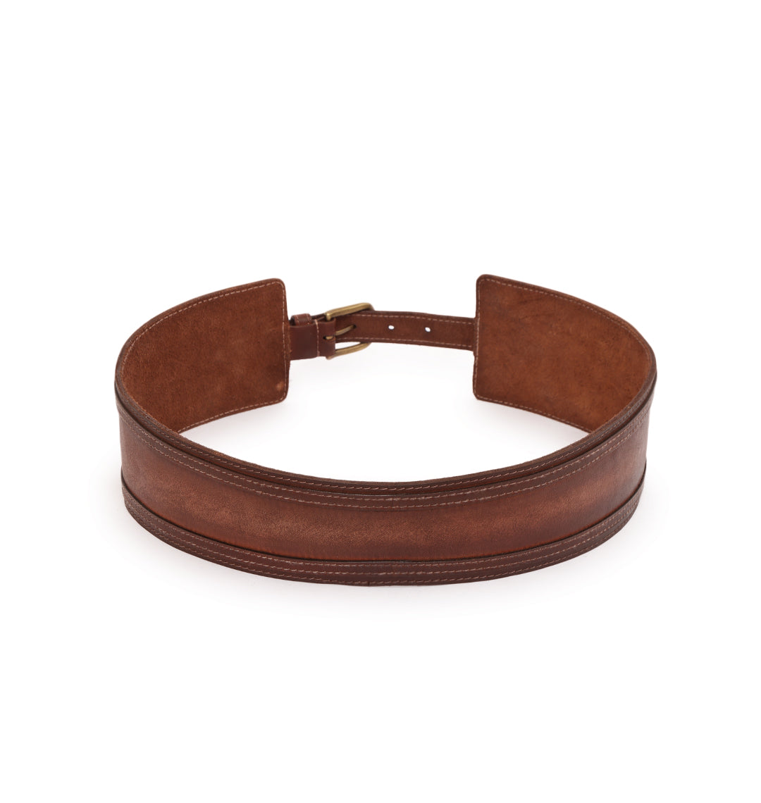 Cognac Womens Genuine Leather Belt by Art N Vintage