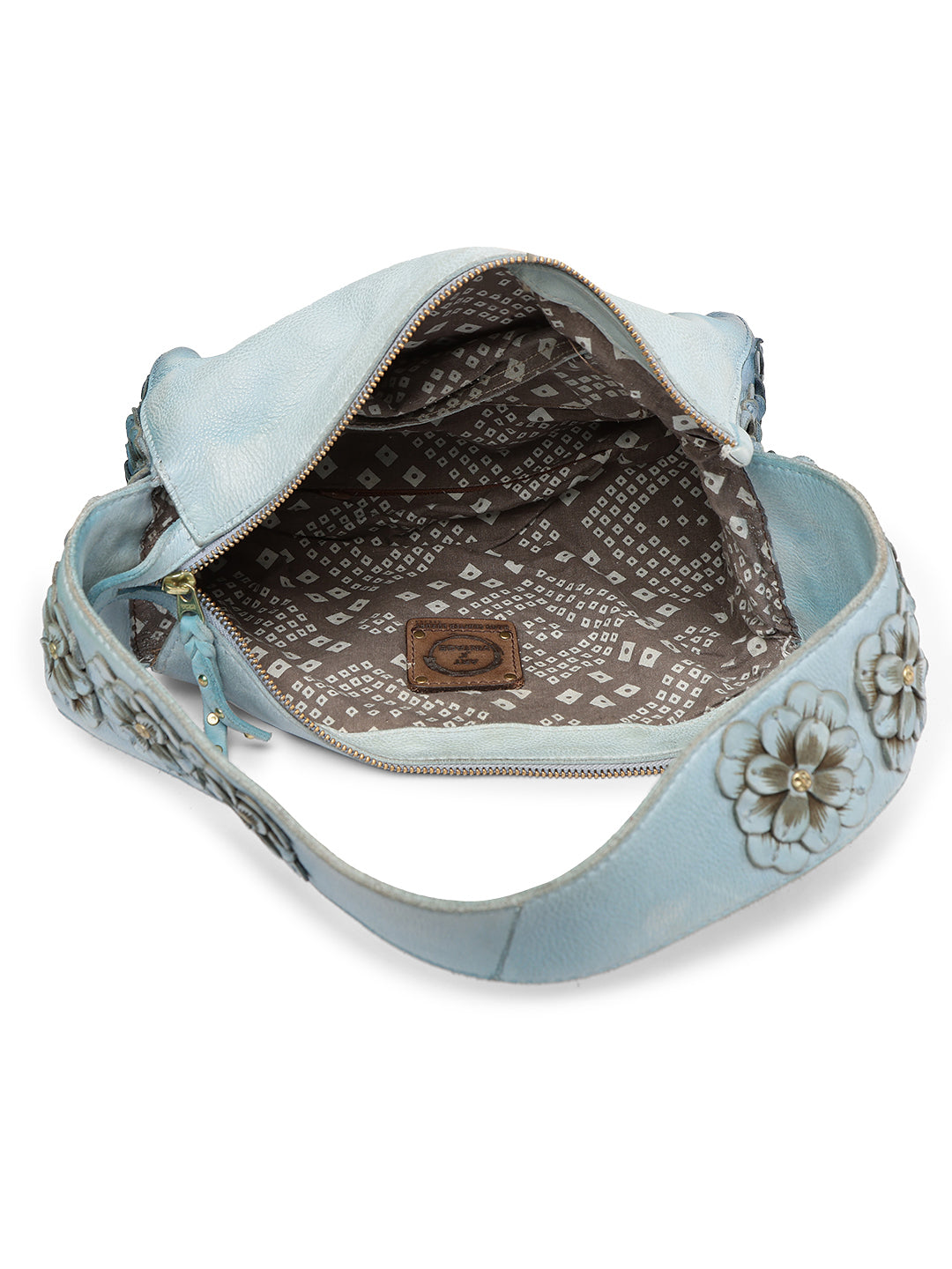 Azure Aster Charm: Elevate Your Look with Our Leather hand Bag
