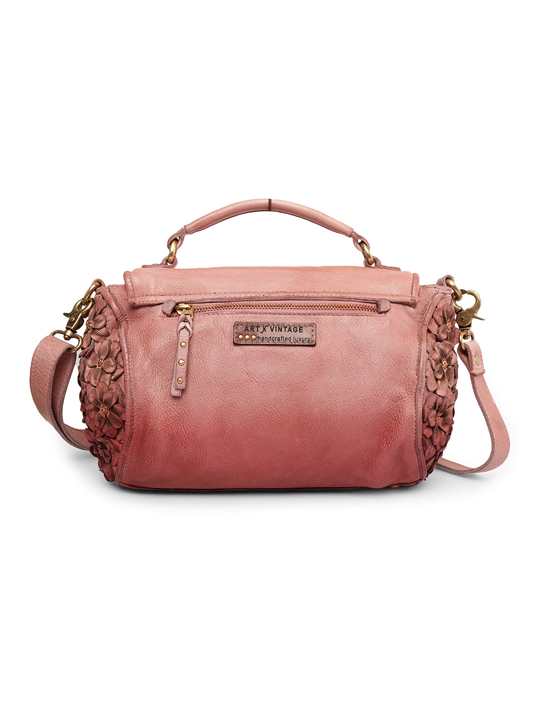 Azure Aster Elegance: Blue Leather Crossbody for Effortless Style