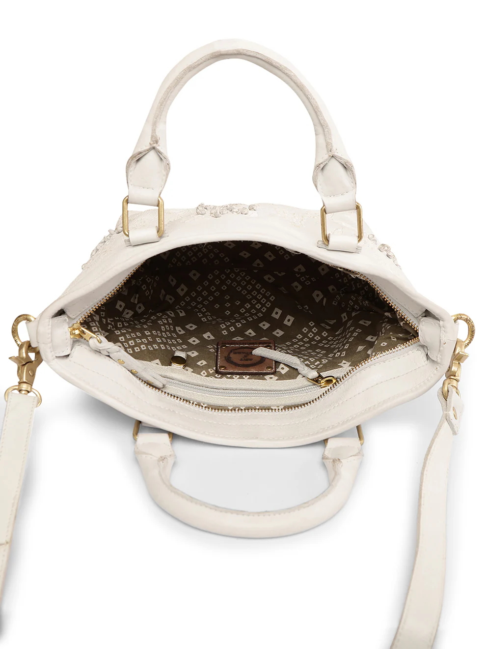 Floral Bliss: L.Green Leather Mini Tote bag with Flower Embroidery