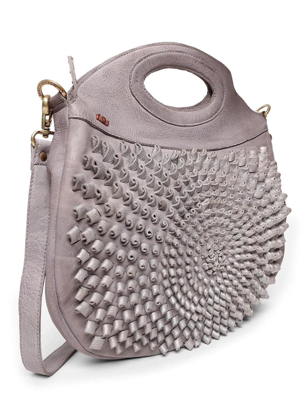 Art N Vintage Glory:  Beige Leather Crossbody & handbag