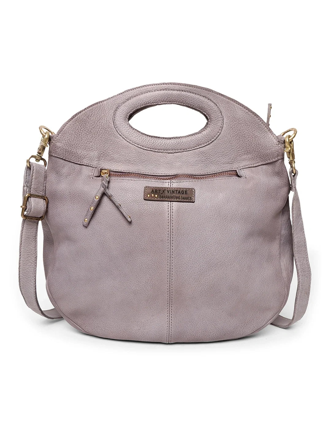 Art N Vintage Glory:  Beige Leather Crossbody & handbag